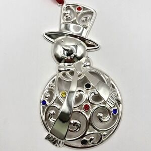 Lenox Sparkle and Scroll Snowman Ornament Multi Color Gems